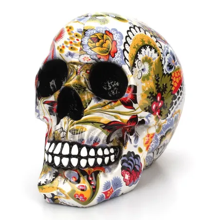 Estatuas & esculturasEscultura de resina - modelo de cráneo humano - cráneo de Halloween colorido