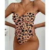 Baño y ropaBañador sexy de una pieza - con push-up - estampado leopardo