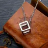 Collier de style punk - pendentif en forme de cube évidé - unisexe