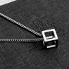 Collier de style punk - pendentif en forme de cube évidé - unisexe