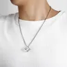 Collier de style punk - pendentif en forme de cube évidé - unisexe