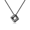 Collier de style punk - pendentif en forme de cube évidé - unisexe