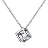Collier de style punk - pendentif en forme de cube évidé - unisexe