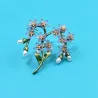 BrochesBroche de resina de moda - hojas verdes / flores / perlas