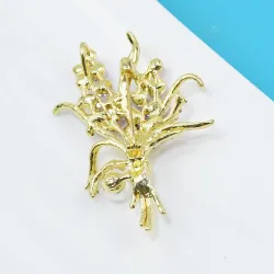 Luksuriøs broche - lyserøde krystalblomster