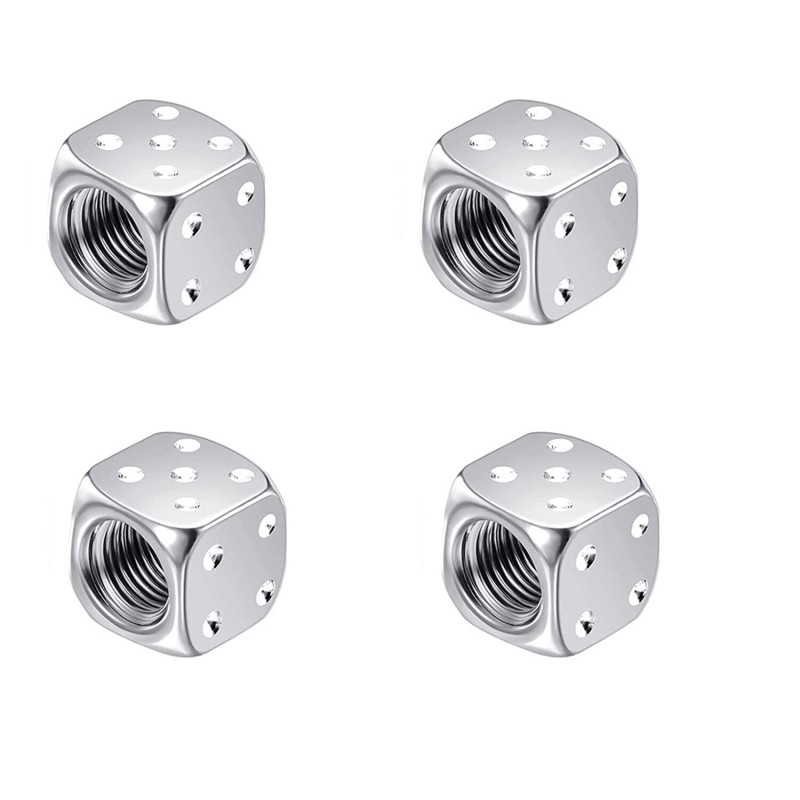 Partes de ruedaVálvulas de neumático de aluminio - en forma de dado - 4 piezas