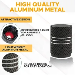 Aluminiumsdækventiler - striber design - 4 stk