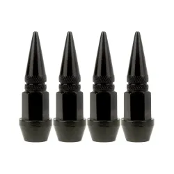 Valves de pneu universelles - capuchons en aluminium - pointe longue - 4 pièces