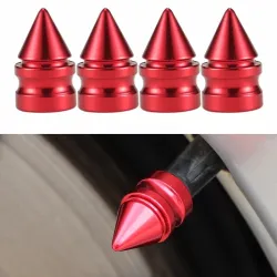 Universal-Reifenventile - Aluminiumkappen - kurzer Spike - 4 Stück
