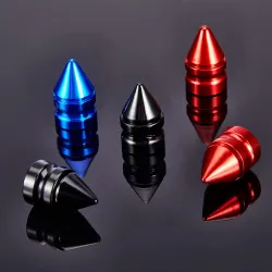 Uniwersalne zawory do opon - nakładki aluminiowe - krótki kolec - 4 sztukiCzęści kół
