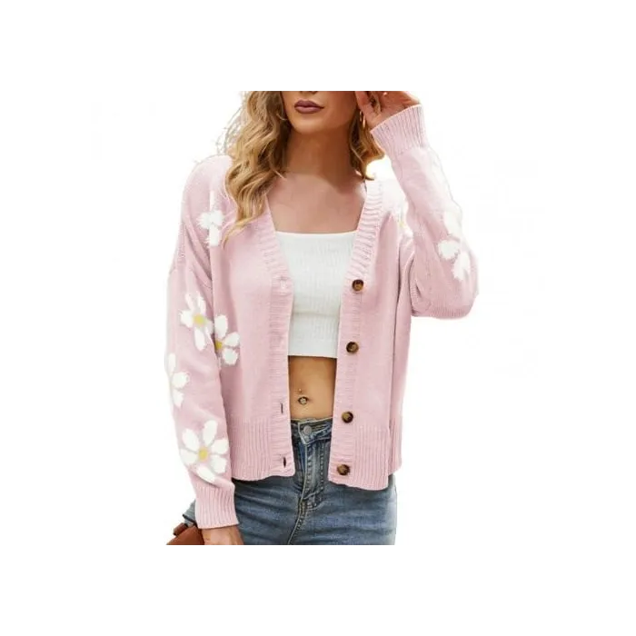 Hoodies & JerséisCárdigan clásico - jersey de manga larga - con botones - estampado de flores