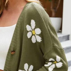 Hoodies & JerséisCárdigan clásico - jersey de manga larga - con botones - estampado de flores