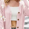 Klassisk cardigan - långärmad tröja - med knappar - blommönster