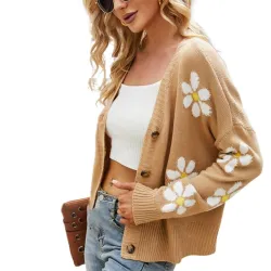 Hoodies & JerséisCárdigan clásico - jersey de manga larga - con botones - estampado de flores