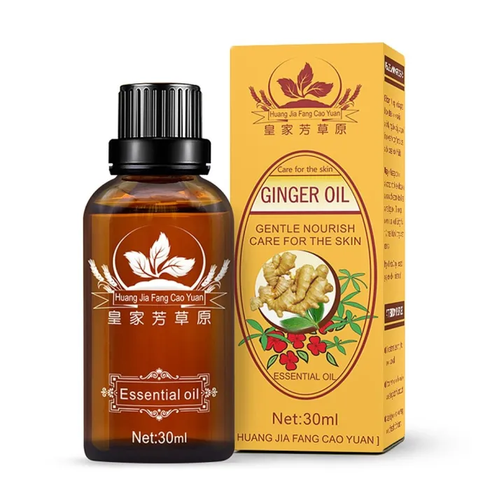PielAceite esencial de jengibre - drenaje linfático - masaje - sérum antiedad - cuidado rostro/cuerpo - 30 ml