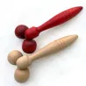 Masseur yeux / visage / corps - rouleau en bois