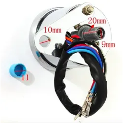 Universal motorsykkel dobbel Kilometerteller - speedometer - LED måler KM/H