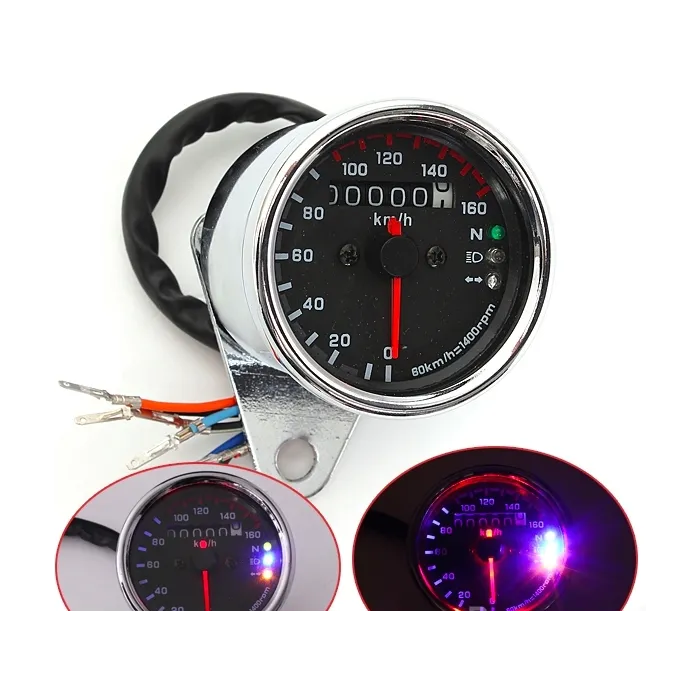 Universal motorsykkel dobbel Kilometerteller - speedometer - LED måler KM/H
