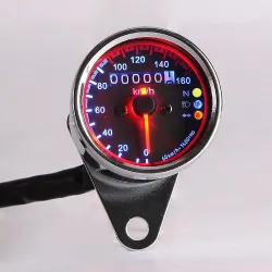 Universal motorsykkel dobbel Kilometerteller - speedometer - LED måler KM/H