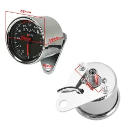 Universal motorcykel dobbelt Kilometertæller - speedometer - LED måler KM/H