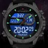 NAVIFORCE - sport - militär kvartsklocka - läderband - LCD LED-display - vattentät