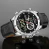 RelojesNAVIFORCE - deportivo - reloj militar de cuarzo - correa de piel - pantalla LED LCD - resistente al agua