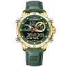 RelojesNAVIFORCE - deportivo - reloj militar de cuarzo - correa de piel - pantalla LED LCD - resistente al agua