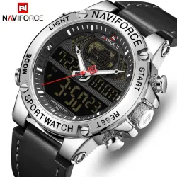 NAVIFORCE - muodikas urheilukello - kvartsi - analoginen - nahkaranneke - vedenpitävä