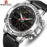 NAVIFORCE - moderigtigt sportsur - quartz - analog - læderrem - vandtæt