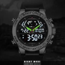 NAVIFORCE - moderigtigt sportsur - quartz - analog - læderrem - vandtæt