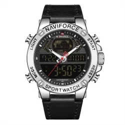NAVIFORCE - moderigtigt sportsur - quartz - analog - læderrem - vandtæt
