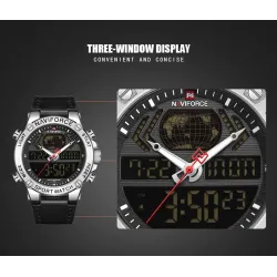 NAVIFORCE - montre de sport tendance - quartz - analogique - bracelet cuir - étanche