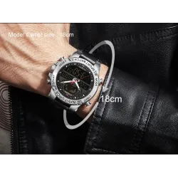NAVIFORCE - moderigtigt sportsur - quartz - analog - læderrem - vandtæt