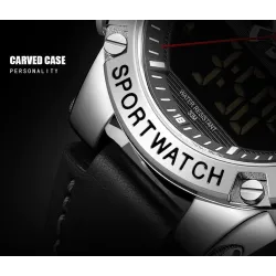 NAVIFORCE - montre de sport tendance - quartz - analogique - bracelet cuir - étanche