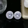 Parure di gioielli alla moda - orecchini - collana - con zirconi rotondi