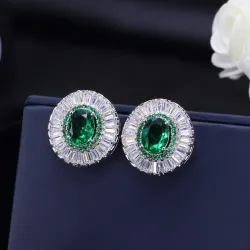 Parure di gioielli alla moda - orecchini - collana - con zirconi rotondi