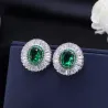 Conjunto de joias da moda - brincos - colar - com zircônias cúbicas redondas