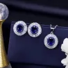 Conjunto de joias da moda - brincos - colar - com zircônias cúbicas redondas