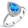 Lyxigt smyckesset - vattendroppsformade cubic zirconia - halsband - örhängen - ring