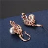 Eleganta guldörhängen - pärla - färgglada cubic zirconia