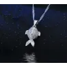 Snyggt smyckesset - halsband - örhängen - fisk med röda ögon - 925 sterling silver - cubic zirconia