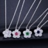 Blomsterformet smykkesett - halskjede - øredobber - cubic zirconia