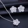 Conjuntos de joyasConjunto de bisutería con forma de flores - collar - pendientes - circonitas cúbicas
