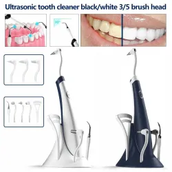 Universell elektrisk tannrenser - ultralyd dental scaler - flekkfjerner - bleking - 5 i 1 sett