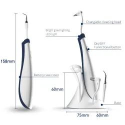 Universal elektrisk tandrenser - ultralyd dental scaler - pletfjerner - blegning - 5 i 1 sæt