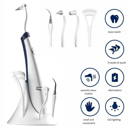Universal electric teeth cleaner - ultrasonic dental scaler - stain remover - whitening - 5 in 1 setTeeth Whitening