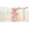 CollarElegante collar de oro rosa - colgante en forma de gato - cristales - ópalo rosa