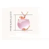Elegant rose gold necklace - apple shaped pendant - crystals - pink opalNecklaces