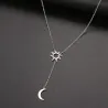 Colar de aço inoxidável moderno - lua e estrela