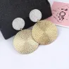 Fashionable earrings - double circles - silver & goldEarrings